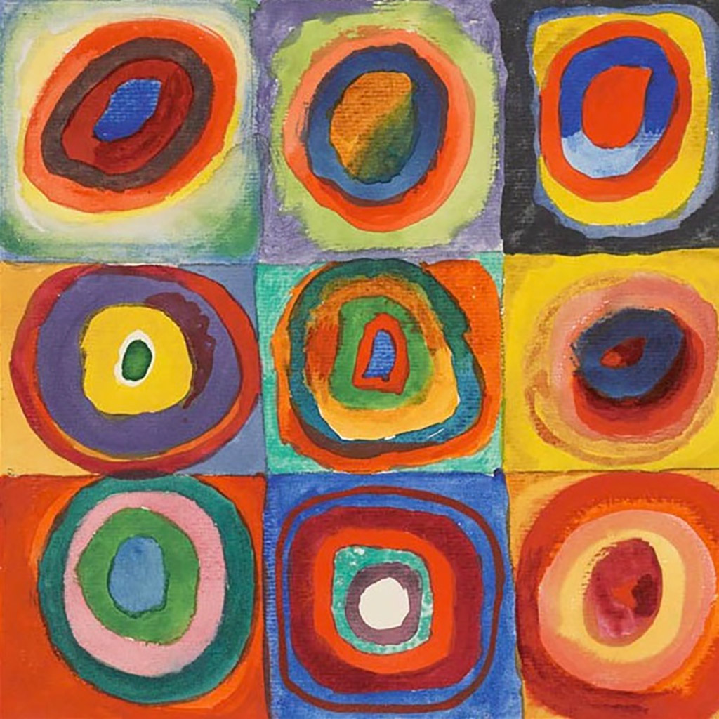 Carrés avec cercles concentriques